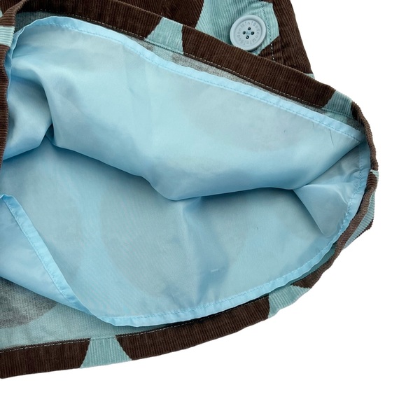 Mini Boden Aqua/Brown Circles Corduroy Pinnie (4-5) - Picture 6 of 6